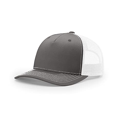 Richardson 112FP & 112PFP Classic Fit Five-Panel Snapback Trucker Cap |OSFM - color: Charcoal/White