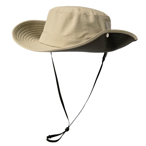 TOP-EX Wide Brim Mesh Sun Hat for Men and Women, UPF 50+ Water-Resistant - color: Beige, size: Medium-Large