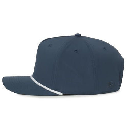 Outdoor Cap High Crown Rope Trucker Hat – White Rope Accent, Slate Blue