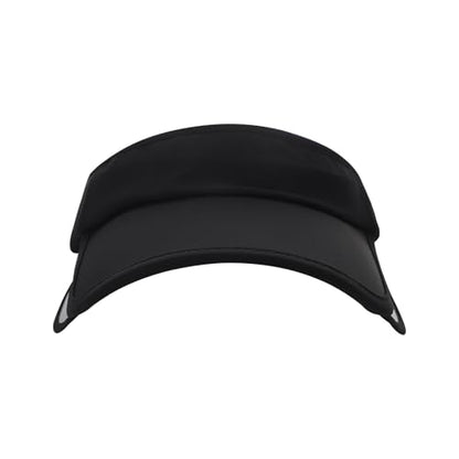 Adjustable Summer Sun Visor Hat Retractable Brim Empty Top Golf Cap Adult Teens UV Protection Beach Tennis Sports Hat - color: Black