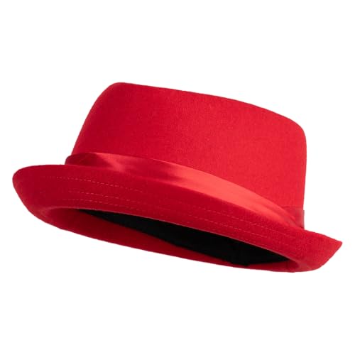 Big Size Wool Upbrim Pork Pie Fedora - color: Red, size: X-Large-XX-Large