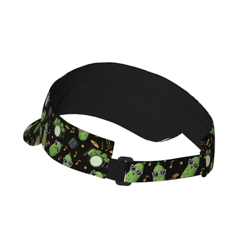 Sports Sun Visor Hat for Men Women, Adjustable Breathable Golf Tennis Cap - color: Funny Rock Pickles