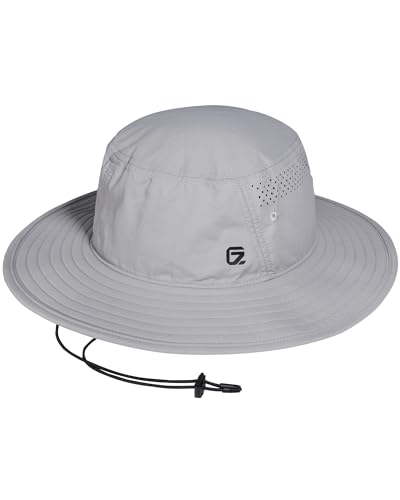 GADIEMKENSD UPF 50+ Bucket Hat, Breathable & Quick-Dry, Windproof Strap, Unisex for Outdoor Activities - color: Grey