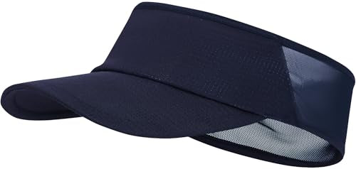 Sports Sun Visor Women Men, Cooling Stretchy Visor Hats Summer Packable Ponytail Sun Hat for Running, Golf, Tennis - color: 1pc Navy Blue