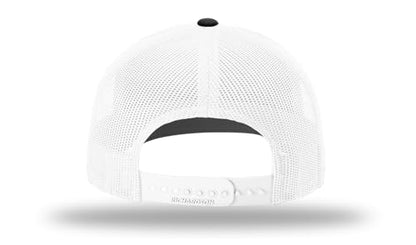 Richardson 112 Trucker Hat - Premium Blank Baseball Cap, Adjustable Snapback Hat - Structured Six Panel Richardson Blank Hats - color: Black/White