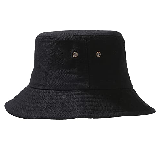 Unisex Bucket Hat Summer UPF 50+ Sun Protection Outdoor Beach Fishing Travel Hiking Hat - color: Black