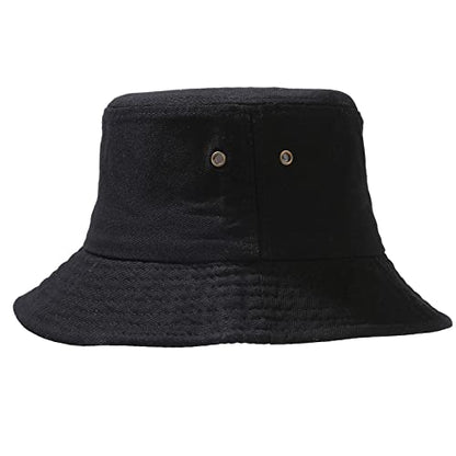 Unisex Bucket Hat Summer UPF 50+ Sun Protection Outdoor Beach Fishing Travel Hiking Hat - color: Black