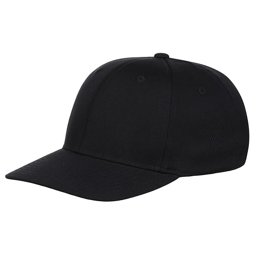 Lids Blank All Star Classic Structured Stretch Fitted Baseball Cap – Curved Bill Hat for Men and Women - color: Black, size: Large-X-Large