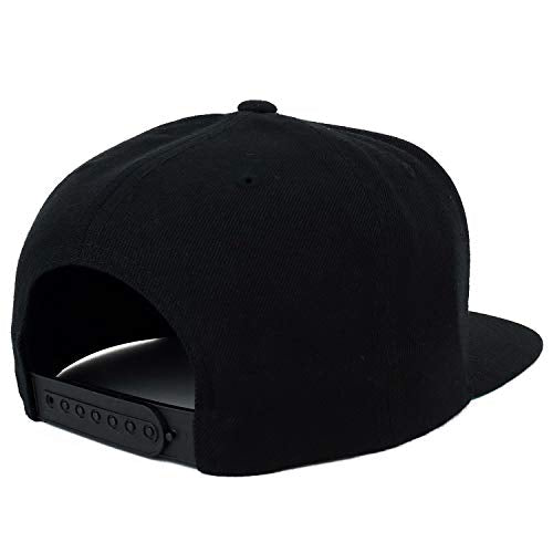Trendy Apparel Shop Flexfit DAD Capital Embroidered Structured Flatbill Snapback Cap - color: Black, size: One Size