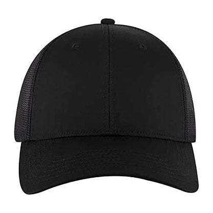 Ashen Fane 6 Panel Low Profile Contrast Vertical Mesh Back Snapback Hat - color: Black Ver.2