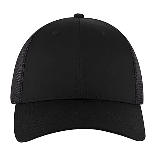 Ashen Fane 6 Panel Low Profile Contrast Vertical Mesh Back Snapback Hat - color: Black Ver.2