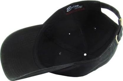 KBETHOS Classic Unisex Cotton Adjustable Low Crown Baseball Cap – Plain Dad Hat - color: Black