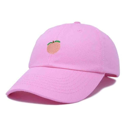 DALIX Peach Embroidered Dad Cap Cotton Baseball Hat Women - color: Light Pink