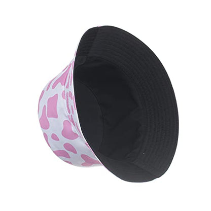 TOPTIE Reversible Tie Dye Bucket Hat, Cotton Sun Hat for Adults - color: Cow Pink