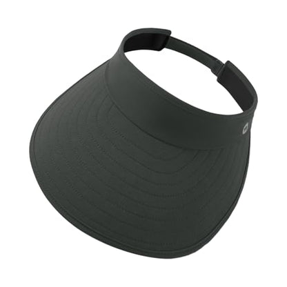 WANDER Sun Visor Hat Wide Brim Packable Large Beach Cap for Women - color: Dark Grey