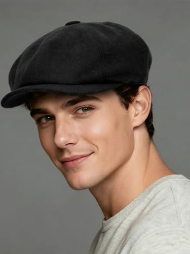 Senker Fashion 2 Pieces Newsboy Cap for Men - color: Coffe Black