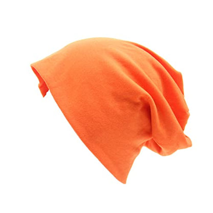 DOOVID Slouchy Beanie for Women Men Baggy Beanie Hats Casual Stretch Knit Hip-Hop Skull Caps - color: Orange