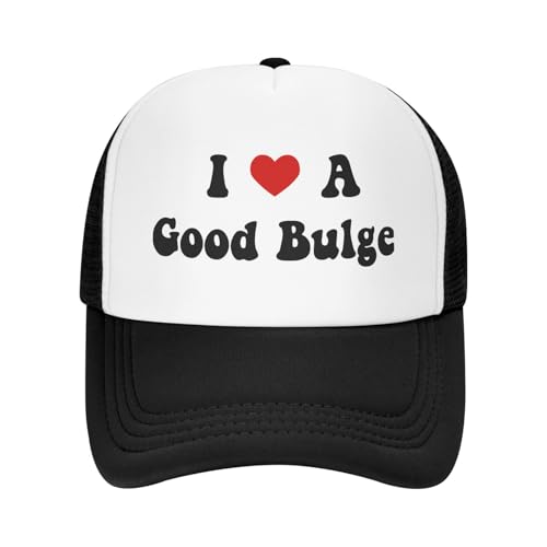 Funny Trucker Hat Funny Gag Gifts Snapback Hat for Adult Humor Fishing Cap Adjustable Mesh Sport Baseball Caps for Women Men - color: I Love Heart Good Bulge