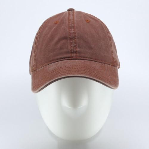 Plain Washed Cotton Adjustable 6 Panel Dad Hat Baseball Cap - color: Tx. Orange