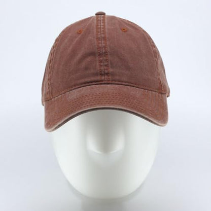 Plain Washed Cotton Adjustable 6 Panel Dad Hat Baseball Cap - color: Tx. Orange