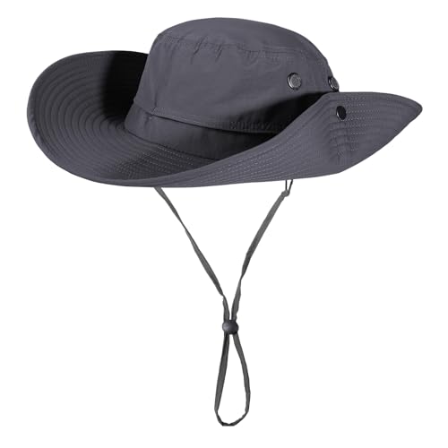 XL/XXL Oversized Sun Hat for Men Women, UPF 50+ Wide Brim Bucket Hat - color: Dark Gray, size: Medium-Large