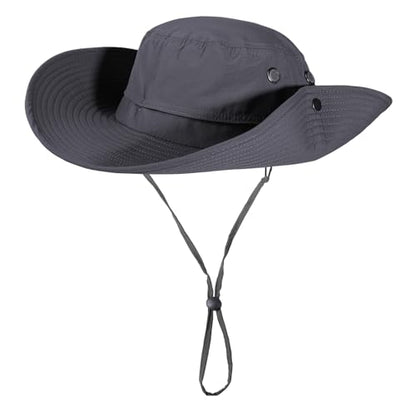XL/XXL Oversized Sun Hat for Men Women, UPF 50+ Wide Brim Bucket Hat - color: Dark Gray, size: Medium-Large
