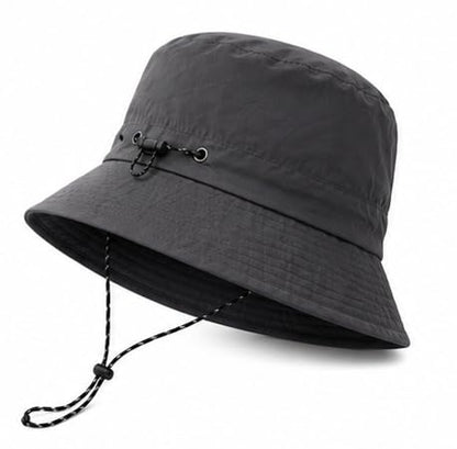 Packable Outdoor Bucket Hat – Lightweight Waterproof Quick-Dry Sun Hat for Hiking & Fishing - color: Grey