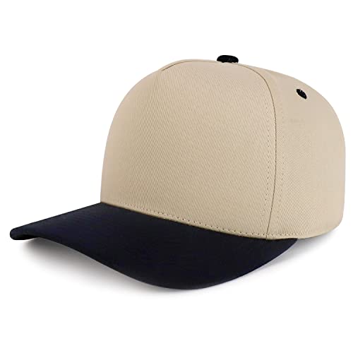 Trendy Apparel Shop Premium High Crown Cotton 5 Panel Pro Style Cap - color: Black Stone