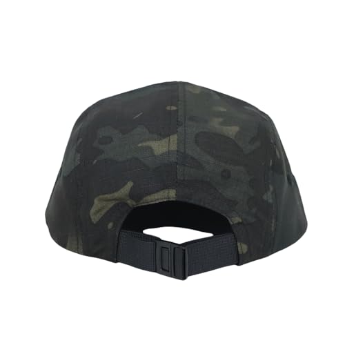 WITHMOONS Low Profile 5 Panel Hat Cap Waterproof Golf Camp Fishing Lightweight Jockey Flat Bill YZ20114 - color: Camoblack, size: Large
