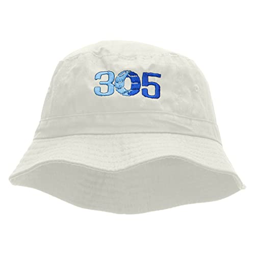 e4Hats.com 305 Embroidered Bucket Hat - color: White
