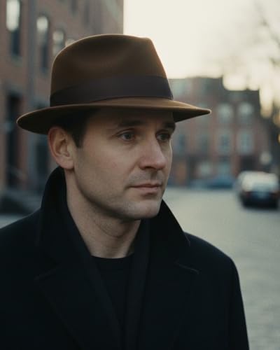 Fedora Hats for Men Women 1920s Short Brim Felt Trilby Hat - color: Coffee