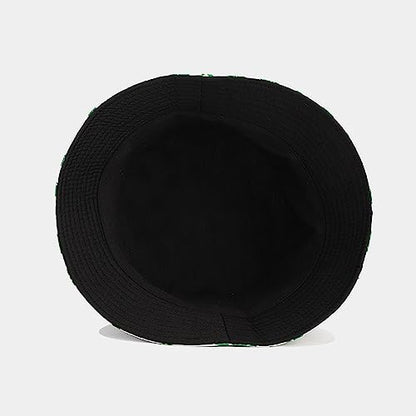Unisex Print Double-Side-Wear Reversible Bucket Hat - color: Clover