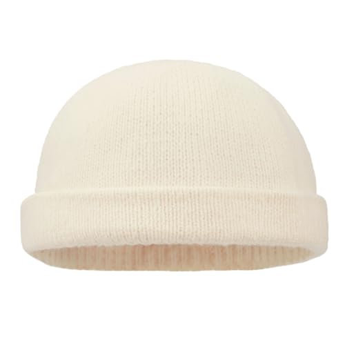 Croogo Beanie Docker Cap Rolled Cuff Brimless Hat Worker Sailor Skullcap - color: Ct49-new Beige