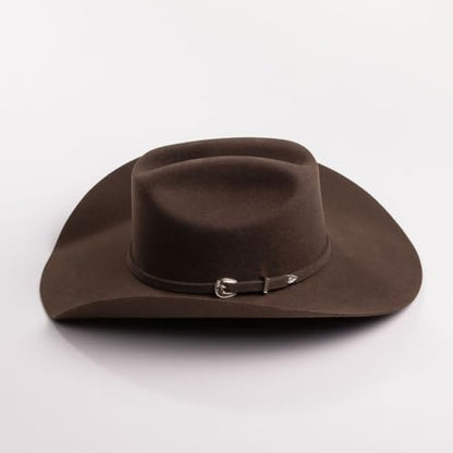 Justin Men’s Rodeo Hat - 3X Wool Collection - Cattleman Crease Crown - 4” Brim - color: Brown, size: 6 3/4