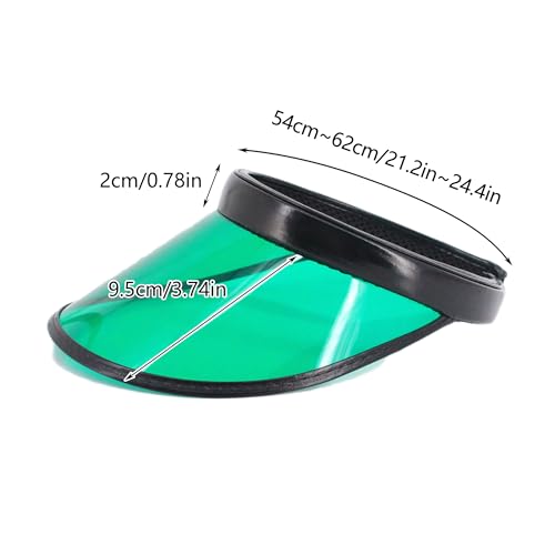 Surkat Women Sun Visors Hologram Wide Brim Thicker Sweatband UV Protective Sportswear Visors Sunhat - color: Green