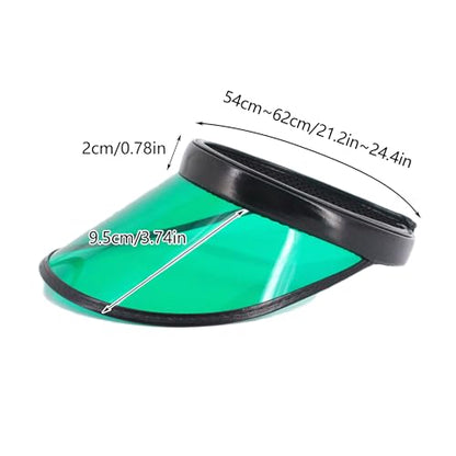Surkat Women Sun Visors Hologram Wide Brim Thicker Sweatband UV Protective Sportswear Visors Sunhat - color: Green