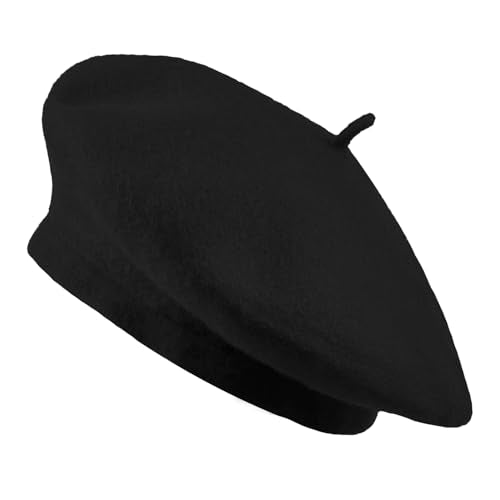 Jolbndcv 6PCS Beret, French Beanie, Outdoor, Winter, Fashion Lady Hat - color: Black