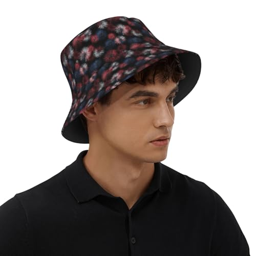 Bucket Hat for Men Women Packable Sun Hats Fisherman Outdoor Summer Travel Hiking Beach Caps - color: Firework