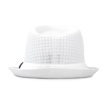 The Hat Depot Light Weight Classic Soft Cool Mesh Crushable Fedora hat - color: White, size: Small-Medium
