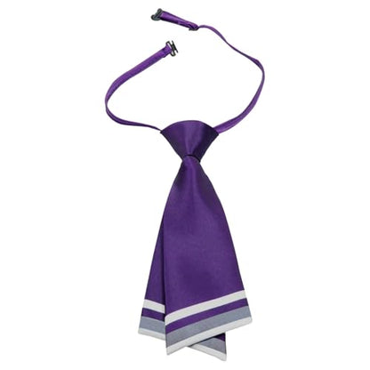 Mantieqingway Women Uniform Necktie Adjustable Strap Striped Pre-tie Ties - color: Dark Purple