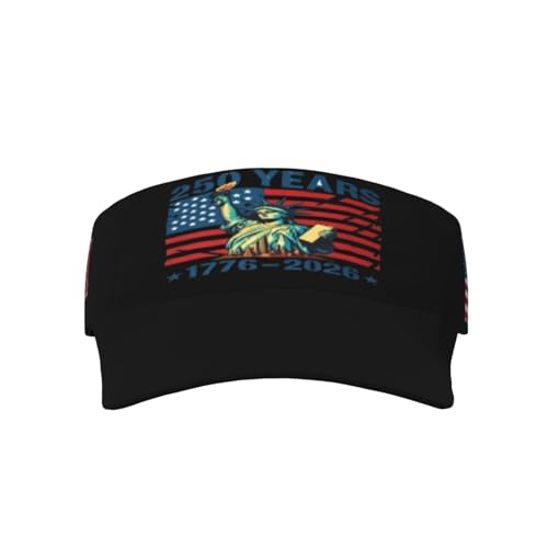 United States 250th Anniversary Hat USA Est 1776 America Patriotic Visor Cap Adjustable Sun Hat for Women Men Sports Beach - color: Black15