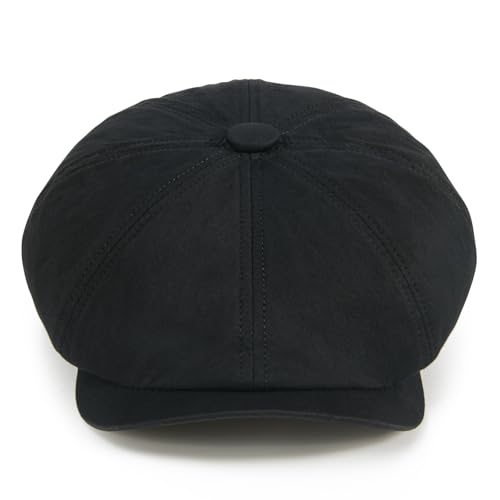 Toddler 8 Panel Cotton Newsboy Cap - color: Black, size: 6-8 Years