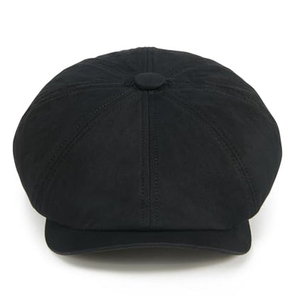 Toddler 8 Panel Cotton Newsboy Cap - color: Black, size: 6-8 Years