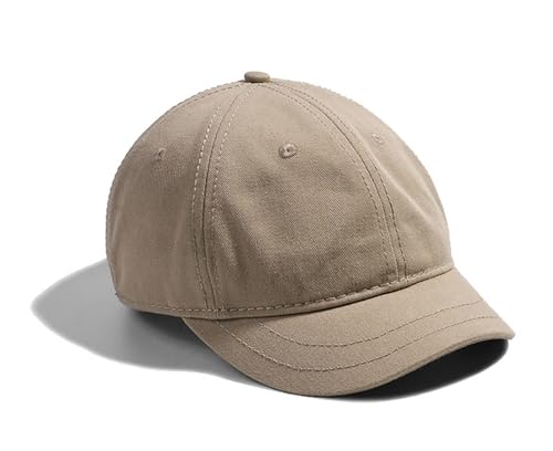 Adjustable Mens and Womens Sun Hat Short Brim Baseball Cap - color: Khaki