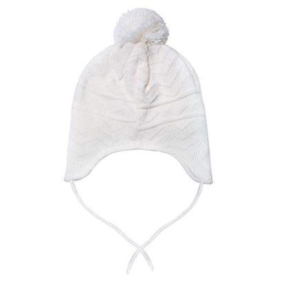 jerague Hats and Gloves Set for Kids Toddler Baby Girls Boys Warm Earflap Beanie Fleece Hats Mittens - color: White, size: 1-3T
