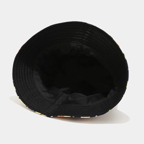 Bucket Hat for Women Men, Cotton Reversible Double Side Wear Sun Hats Beach Fisherman Hat - color: Colorful Graffiti