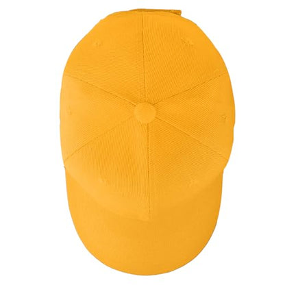 Falari Wholesale Bulk Lot 12-Pack Baseball Cap Adjustable Size Plain Blank Solid Color - color: Gold