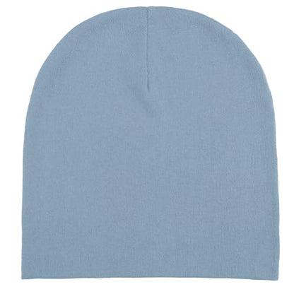 Thin 100% Cotton Fine-Knit Beanie Hat Slouchy Soft Chemo Skull Cap - color: 1-blue Denim