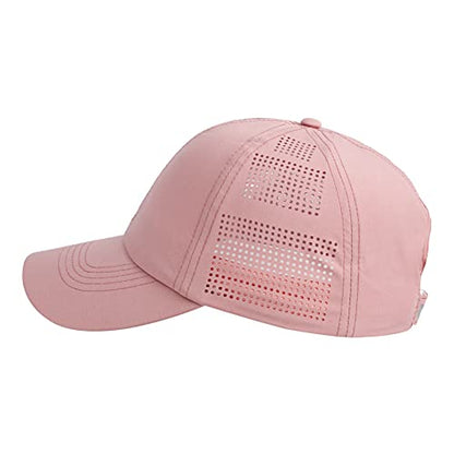 HH HOFNEN Women Quick Drying Baseball Cap Sun Hat Unstructured Golf Hat - color: #1 Dark Pink