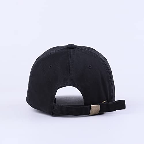 LANGZHEN Unisex Baseball Cap 100% Cotton Fits Men Women Washed Denim Adjustable Dad Hat - color: Black+khaki